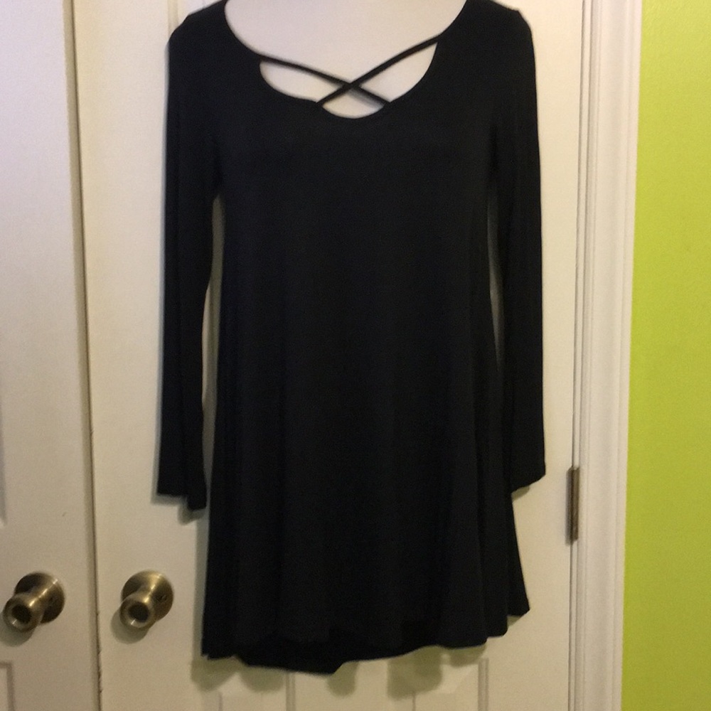 Black long sleeve Piko tunic